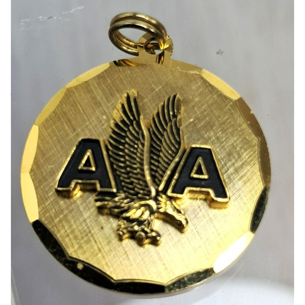 American Airlines  Service Charm Pendant Gold Vintage